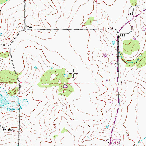 Topographic Map of Soil Conservation Service Site 8 Dam, TX