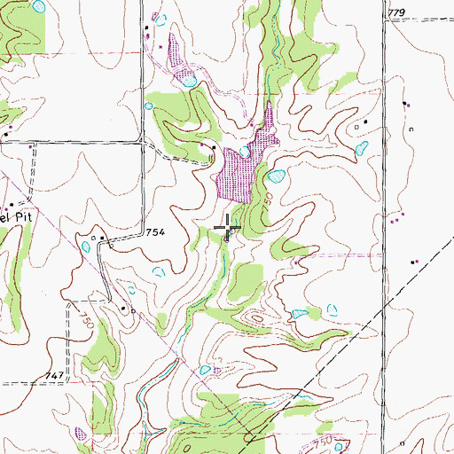 Topographic Map of Soil Conservation Service Site 9 Reservoir, TX