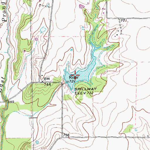 Topographic Map of Soil Conservation Service Site 33 Reservoir, TX