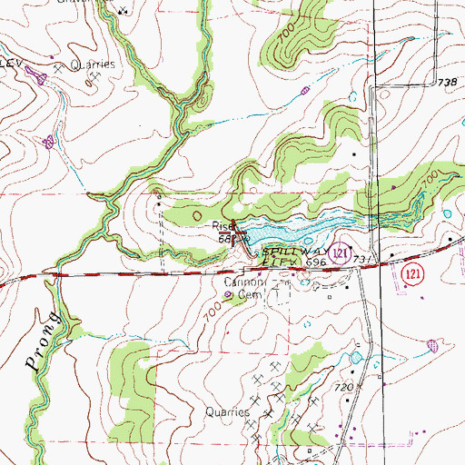 Topographic Map of Soil Conservation Service Site 36 Dam, TX