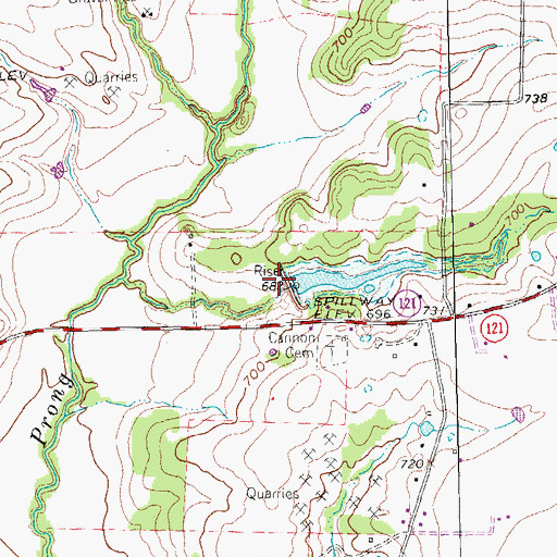 Topographic Map of Soil Conservation Service Site 36 Reservoir, TX