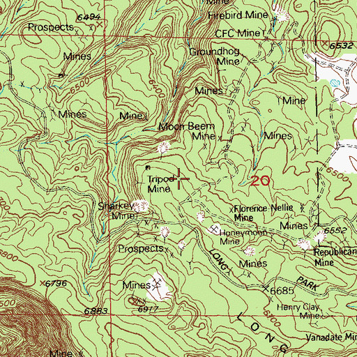 Topographic Map of Phonograph Mine, CO