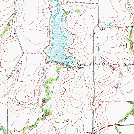 Topographic Map of Soil Conservation Service Site 31 Dam, TX