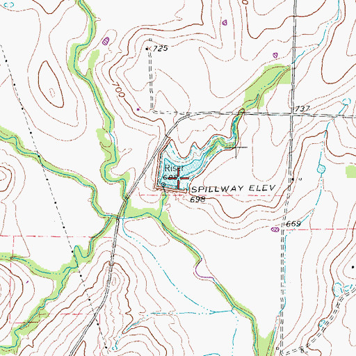 Topographic Map of Soil Conservation Service Site 30 Dam, TX