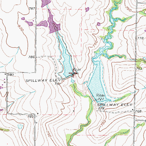 Topographic Map of Soil Conservation Service Site 29 Reservoir, TX