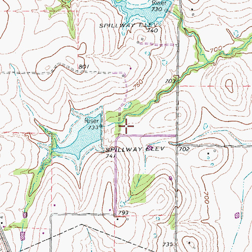 Topographic Map of Soil Conservation Service Site 23 Dam, TX