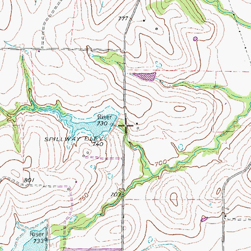 Topographic Map of Soil Conservation Service Site 22 Dam, TX