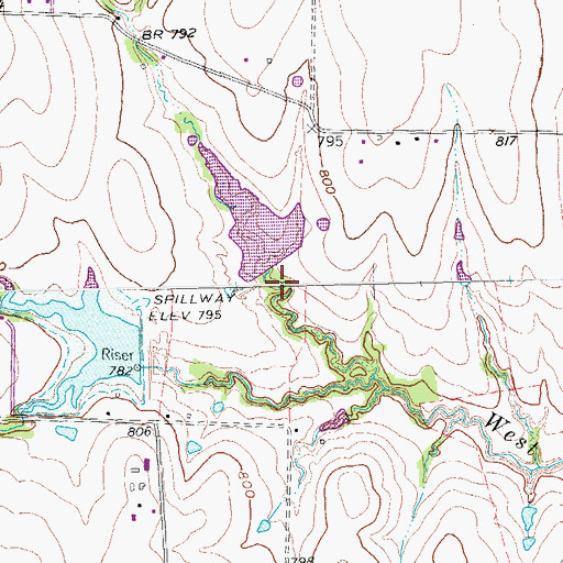 Topographic Map of Soil Conservation Service Site 18 Dam, TX