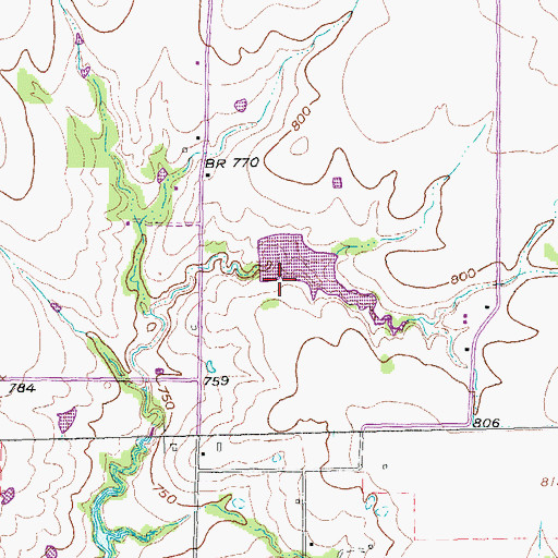 Topographic Map of Soil Conservation Service Site 27 Reservoir, TX