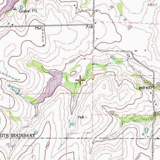 Topographic Map of Soil Conservation Service Site 28 Reservoir, TX