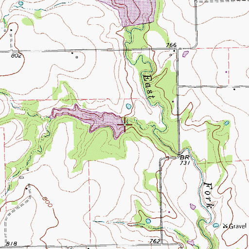Topographic Map of Soil Conservation Service Site 20 Reservoir, TX