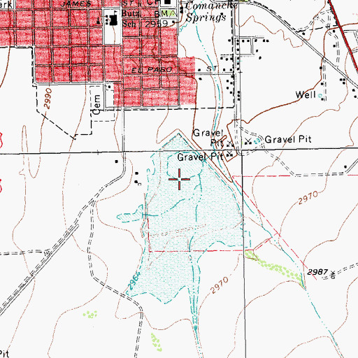 Topographic Map of Comanche Creek Dam, TX