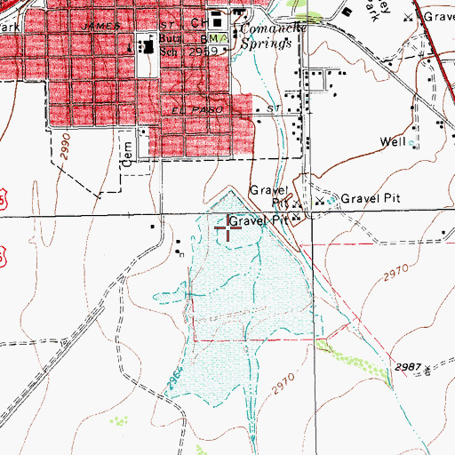 Topographic Map of Comanche Creek Reservoir, TX