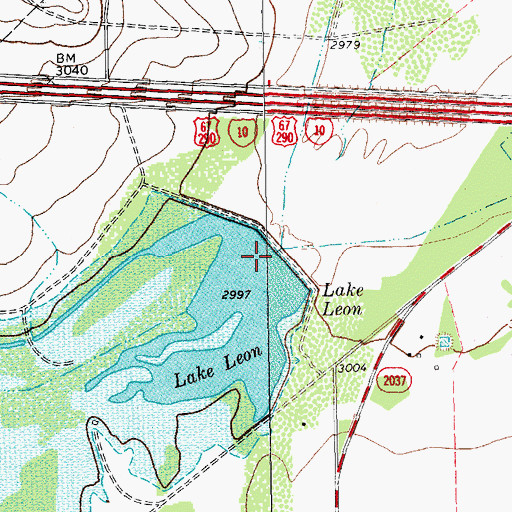 Topographic Map of Leon Springs Dam, TX