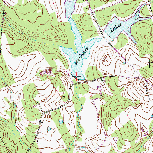 Topographic Map of McGuire Lakes Number 2 Dam, TX