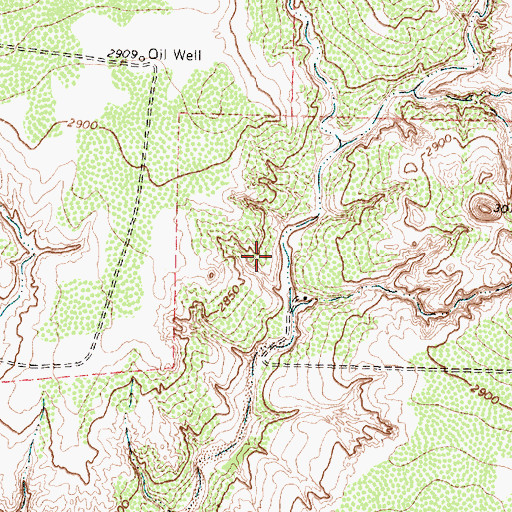 Topographic Map of Caddell Dam, TX