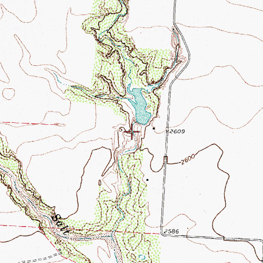Topographic Map of Henderson Dam, TX