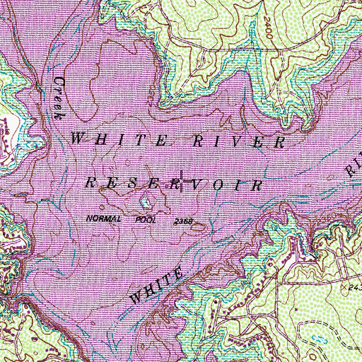 Topographic Map of White River Lake, TX