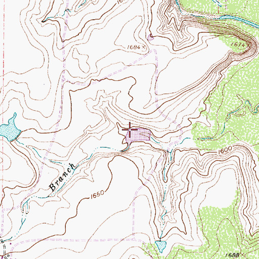 Topographic Map of Soil Conservation Service Site 20 Dam, TX