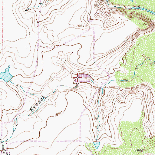 Topographic Map of Soil Conservation Service Site 20 Reservoir, TX