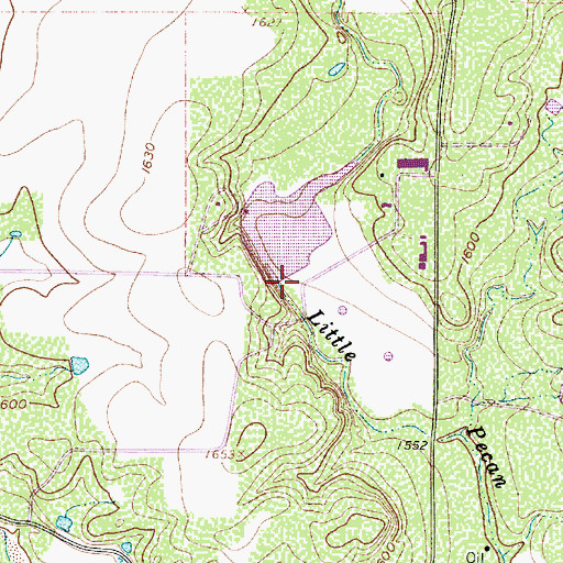 Topographic Map of Soil Conservation Service Site 24 Reservoir, TX