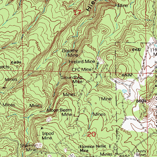 Topographic Map of Groundhog Mine, CO