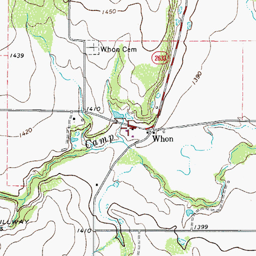 Topographic Map of Soil Conservation Service Site 22 Dam, TX