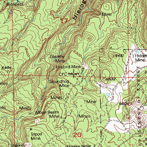Topographic Map of CFC Mine, CO