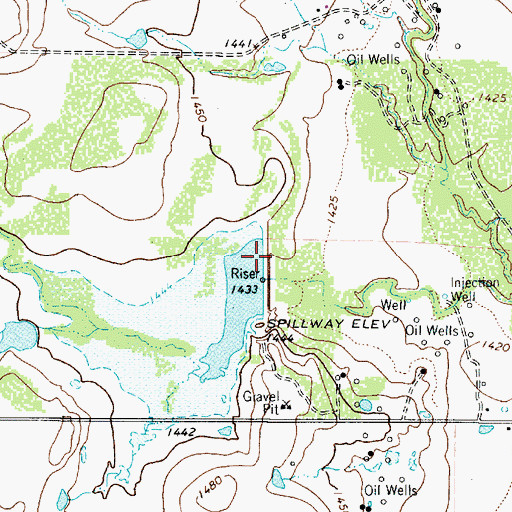 Topographic Map of Soil Conservation Service Site 1 Dam, TX