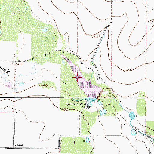 Topographic Map of Soil Conservation Service Site 21 Reservoir, TX