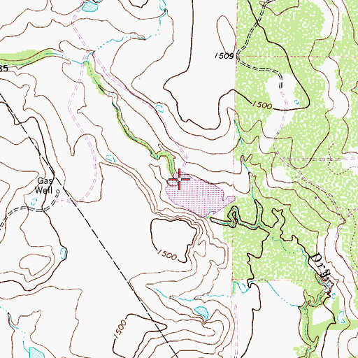 Topographic Map of Soil Conservation Service Site 19 Reservoir, TX