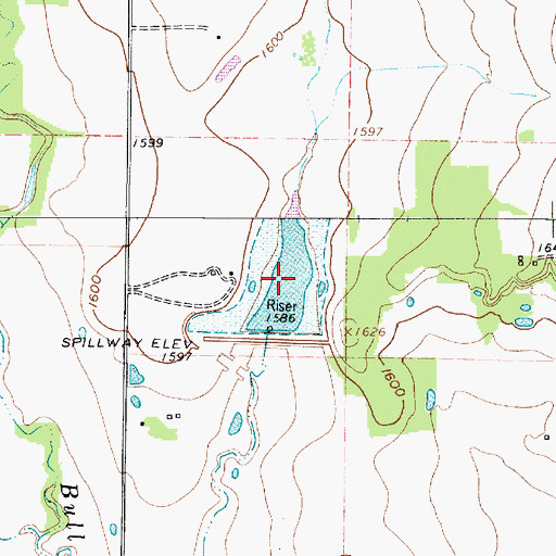 Topographic Map of Soil Conservation Service Site 18 Reservoir, TX