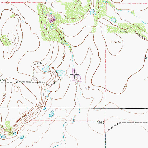 Topographic Map of Soil Conservation Service Site 19 Reservoir, TX