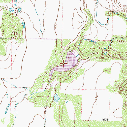 Topographic Map of Soil Conservation Service Site 12 Reservoir, TX