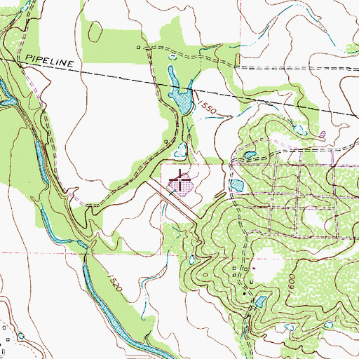 Topographic Map of Soil Conservation Service Site 8 Reservoir, TX