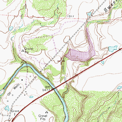 Topographic Map of Soil Conservation Service Site 15 Dam, TX