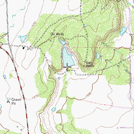 Topographic Map of Kingsbery Dam, TX