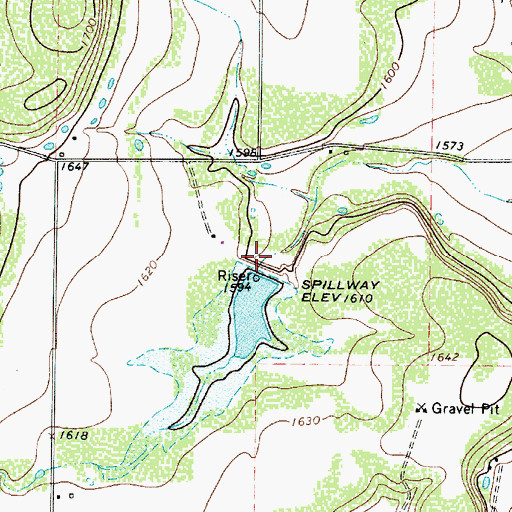 Topographic Map of Soil Conservation Service Site 14 Dam, TX