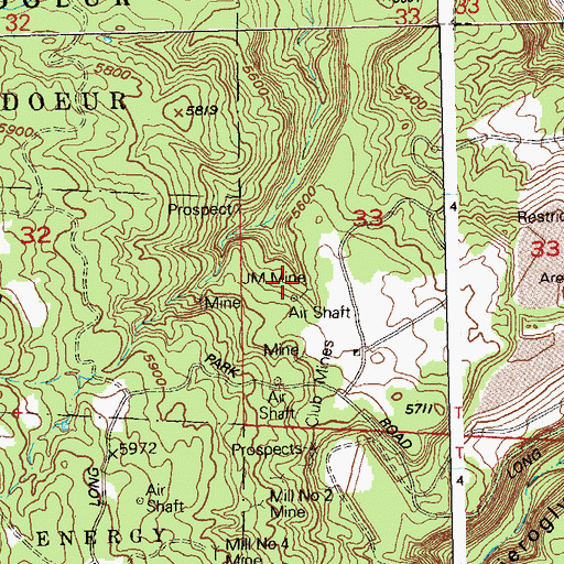 Topographic Map of TM Mine, CO