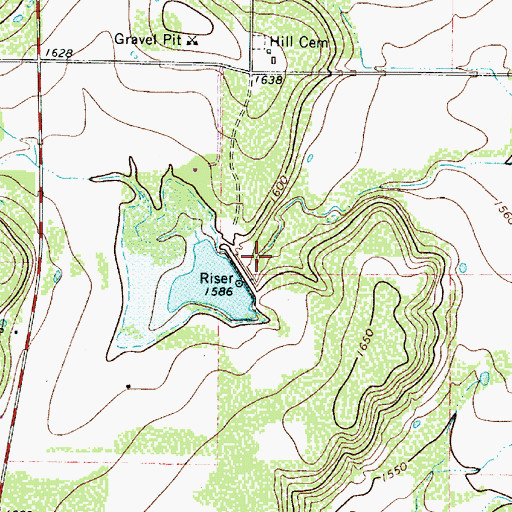 Topographic Map of Soil Conservation Service Site 15 Dam, TX