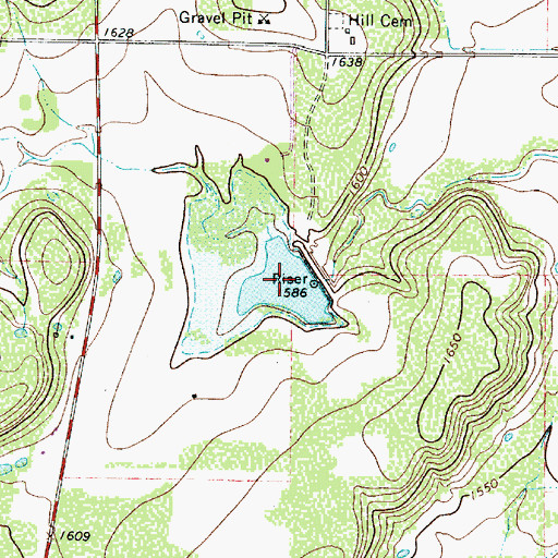 Topographic Map of Soil Conservation Service Site 15 Reservoir, TX