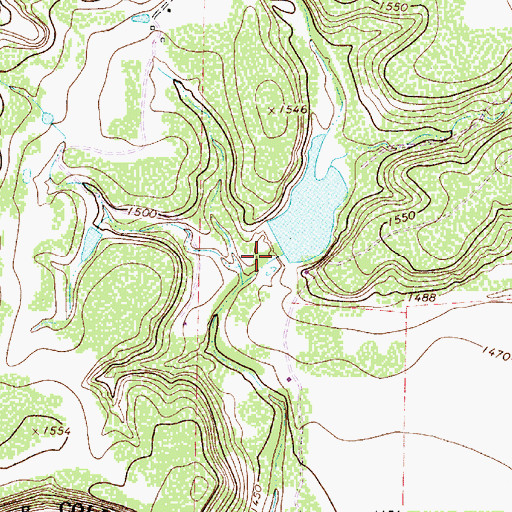 Topographic Map of Featherston Dam, TX