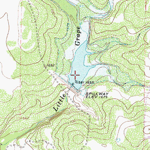 Topographic Map of Soil Conservation Service Site 2 Dam, TX
