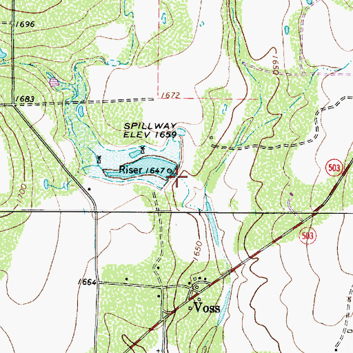 Topographic Map of Soil Conservation Service Site 11 Dam, TX