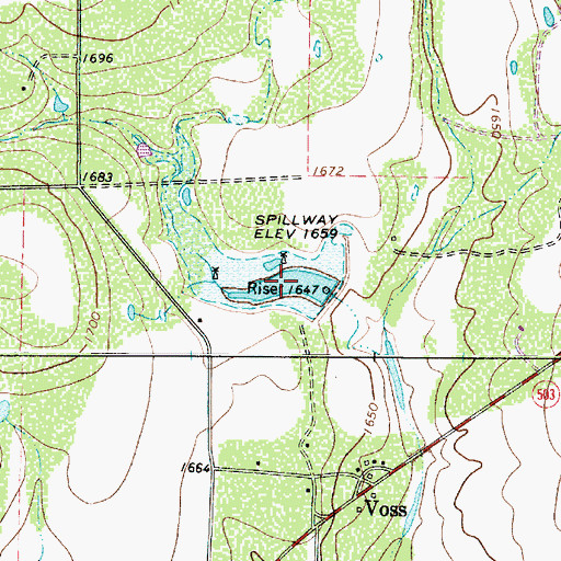 Topographic Map of Soil Conservation Service Site 11 Reservoir, TX
