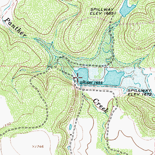Topographic Map of Soil Conservation Service Site 8 Dam, TX