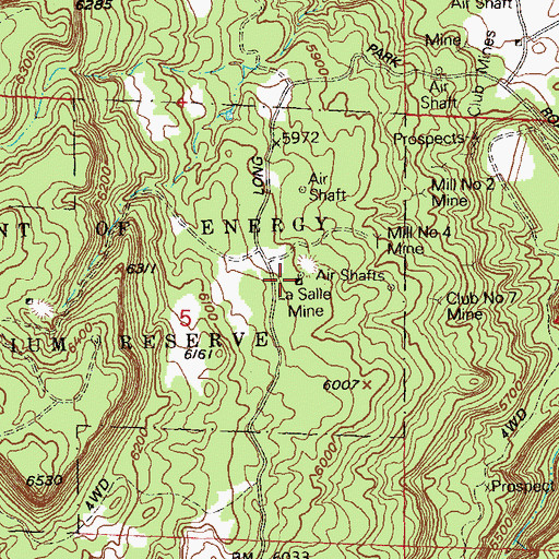 Topographic Map of La Salle Mine, CO