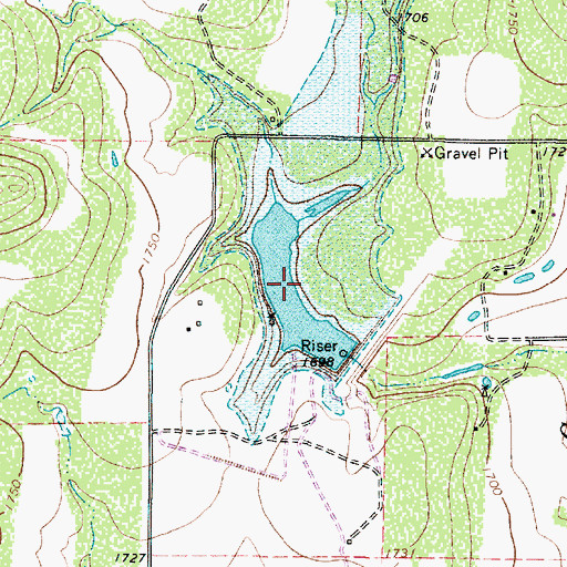 Topographic Map of Soil Conservation Service Site 7 Reservoir, TX
