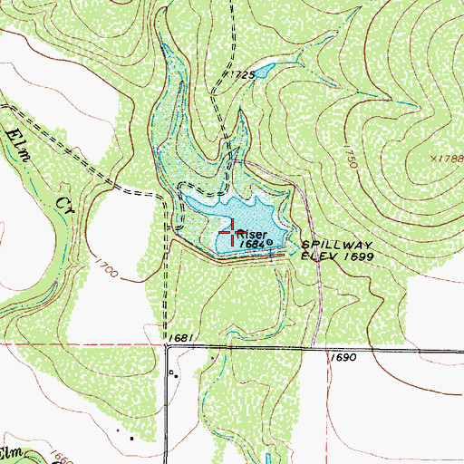 Topographic Map of Soil Conservation Service Site 6 Dam, TX