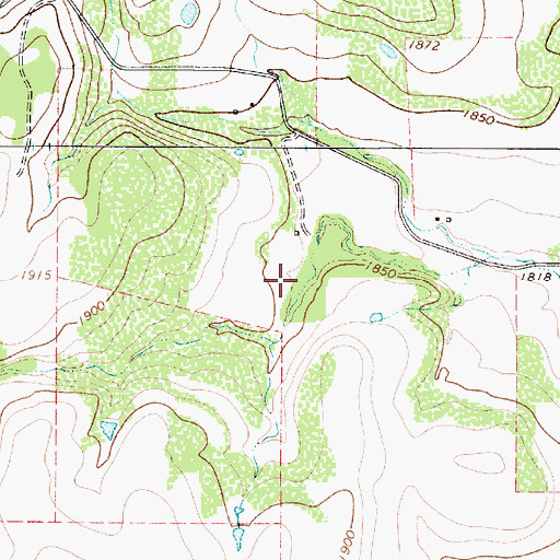 Topographic Map of Soil Conservation Service Site 36 Reservoir, TX